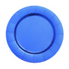 10 Pack | 13inch Royal Blue Leather Textured Disposable Charger Plates#whtbkgd