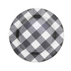10 Pack | 13inch Black / White Buffalo Plaid Disposable Charger Plates#whtbkgd