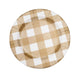 10 Pack | 13inch Gold / White Buffalo Plaid Disposable Charger Plates#whtbkgd