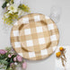 10 Pack | 13inch Gold / White Buffalo Plaid Disposable Charger Plates