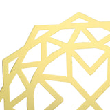 6 Pack | 13inch Metallic Gold Foil Laser Cut Geometric Star Table Mats