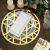 6 Pack | 13inch Metallic Gold Foil Laser Cut Geometric Triangle Table Mats