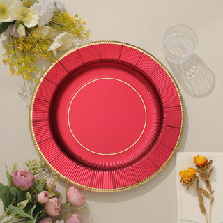 Burgundy Sunray Heavy Duty Paper Charger Plates