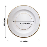 Sunray White 13inch Disposable Charger Plates, Cardboard Serving Tray, Round with Gold Edges