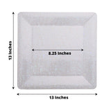 10 Pack | 13inch Iridescent Textured Disposable Square Charger Plates