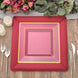 10 Pack | 13inch Burgundy Textured Disposable Square Charger Plates
