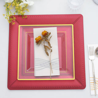 Elevate Your Table Setting with Burgundy Disposable Paper Service Plates