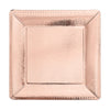 10 Pack | 13inch Rose Gold Textured Disposable Square Charger Plates#whtbkgd