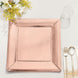 10 Pack | 13inch Rose Gold Textured Disposable Square Charger Plates