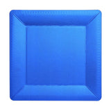 10 Pack | 13inch Royal Blue Textured Disposable Square Charger Plates#whtbkgd