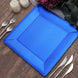 10 Pack | 13inch Royal Blue Textured Disposable Square Charger Plates
