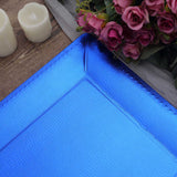10 Pack | 13inch Royal Blue Textured Disposable Square Charger Plates