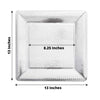 10 Pack | 13inch Silver Textured Disposable Square Charger Plates