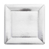 10 Pack | 13inch Silver Textured Disposable Square Charger Plates#whtbkgd
