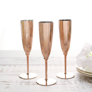 Rose Gold Plastic Champagne Flutes - The Perfect Party Essential