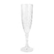 6 Pack | 8oz Clear Crystal Cut Reusable Plastic Wedding Flute Glasses#whtbkgd