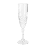 6 Pack | 8oz Clear Crystal Cut Reusable Plastic Wedding Flute Glasses#whtbkgd