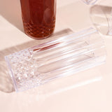 14oz Clear Crystal Cut Reusable Plastic Cocktail Tumblers, Disposable Highball Drinking Glasses