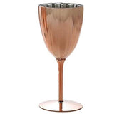 6 Pack | Blush/Rose Gold 8oz Plastic Wine Glasses, Disposable Goblets#whtbkgd