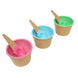 Set of 6 | Reusable Ice Cream Cone Bowls And Spoons, Dessert Cups Waffle Design Spoons#whtbkgd