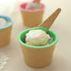 Set of 6 | Reusable Ice Cream Cone Bowls And Spoons, Dessert Cups Waffle Design Spoons