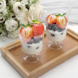Stylish and Versatile Clear Mini Ribbed Pedestal Cups