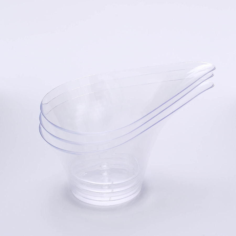 24 Pack | 3oz Clear Mini Disposable Teardrop Dessert Cups