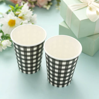 Elevate Your Event Decor with Black/White Checkered Paper Cups