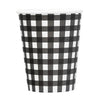 Black/White 9oz Paper Cups, Disposable Cups For Picnic, Birthday Party and All Purpose Use#whtbkgd