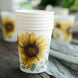 24 Pack | 9oz Sunflower Paper Cups, Disposable Party Cups, All Purpose Use