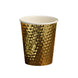 24 Pack | Gold Foil Honeycomb 9oz Paper Cups, Disposable Tableware#whtbkgd