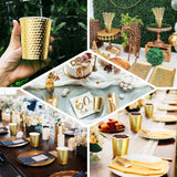 24 Pack | Gold Foil Honeycomb 9oz Paper Cups, Disposable Tableware