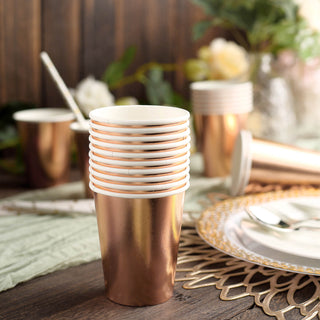 Create a Memorable Atmosphere with Metallic Rose Gold Paper Cups