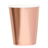 24 Pack | Metallic Rose Gold/Blush 9oz Paper Cups, Disposable Cup Tableware All Purpose#whtbkgd
