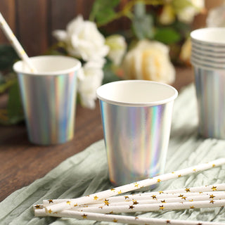 Shimmering Metallic Iridescent Cups for All Your Party Needs