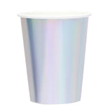 24 Pack | Metallic Iridescent 9oz Paper Cups, Disposable Cup Tableware All Purpose#whtbkgd