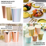 24 Pack | Metallic Gold 9oz Paper Cups, Disposable Party Cup Tableware All Purpose