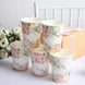 24 Pack | 9oz Peony Flower Gold Foil Elegant Wedding Shower Paper Cups