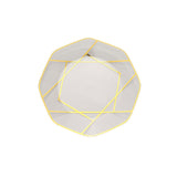 10 Pack | 10inch Clear / Gold Geometric Design Disposable Dinner Plates#whtbkgd