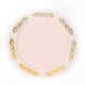 10 Pack | 10Inch Gold Embossed Blush/Rose Gold Plastic Dinner Plates - Round With Scalloped Edges#whtbkgd