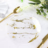10 Pack | 8inch Gold and Clear Marble Plastic Appetizer Salad Plates