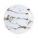 10 Pack | 8inch Gold and White Marble Plastic Appetizer Salad Plates#whtbkgd