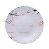 10 Pack | 8inch Rose Gold and White Marble Plastic Appetizer Salad Plates#whtbkgd