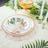 10 Pack | 8inch Rose Gold and White Marble Plastic Appetizer Salad Plates