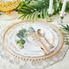 10 Pack | 8inch Rose Gold and White Marble Plastic Appetizer Salad Plates