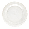 Premium Plastic Dinner Plates, Disposable Round Plates Scalloped Edges Floral Design Rim#whtbkgd