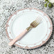White 7.5inch Rose Gold Lace Rim Plastic Dessert Salad Plates, Round Appetizer Plates Ornate Rim