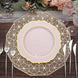 10 Pack | 10Inch Blush / Rose Gold Plastic Dinner Plates Disposable Tableware Round With Gold Rim