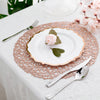 10inch White Plastic Dinner Plates Disposable Tableware Round With Rose Gold/Blush Scalloped Rim