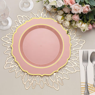 Elevate Your Table Setting with Dusty Rose Plastic Dinner Plates